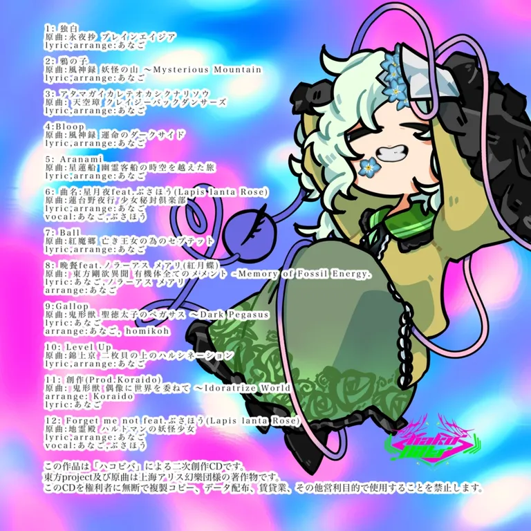 Forget me not ジャケット裏面
